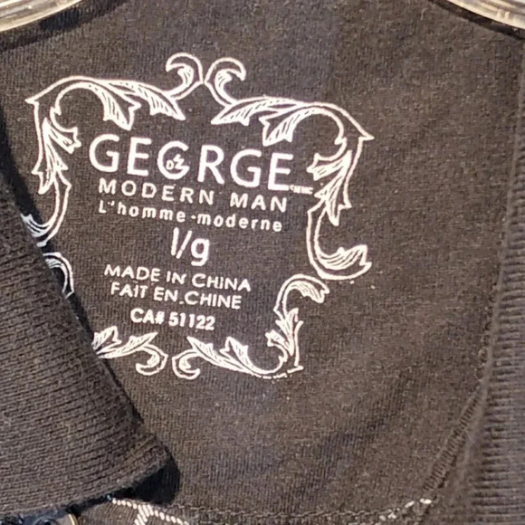 George Men's Black Plaid  Polo Shirt in Size Large - Picture 3 of 8